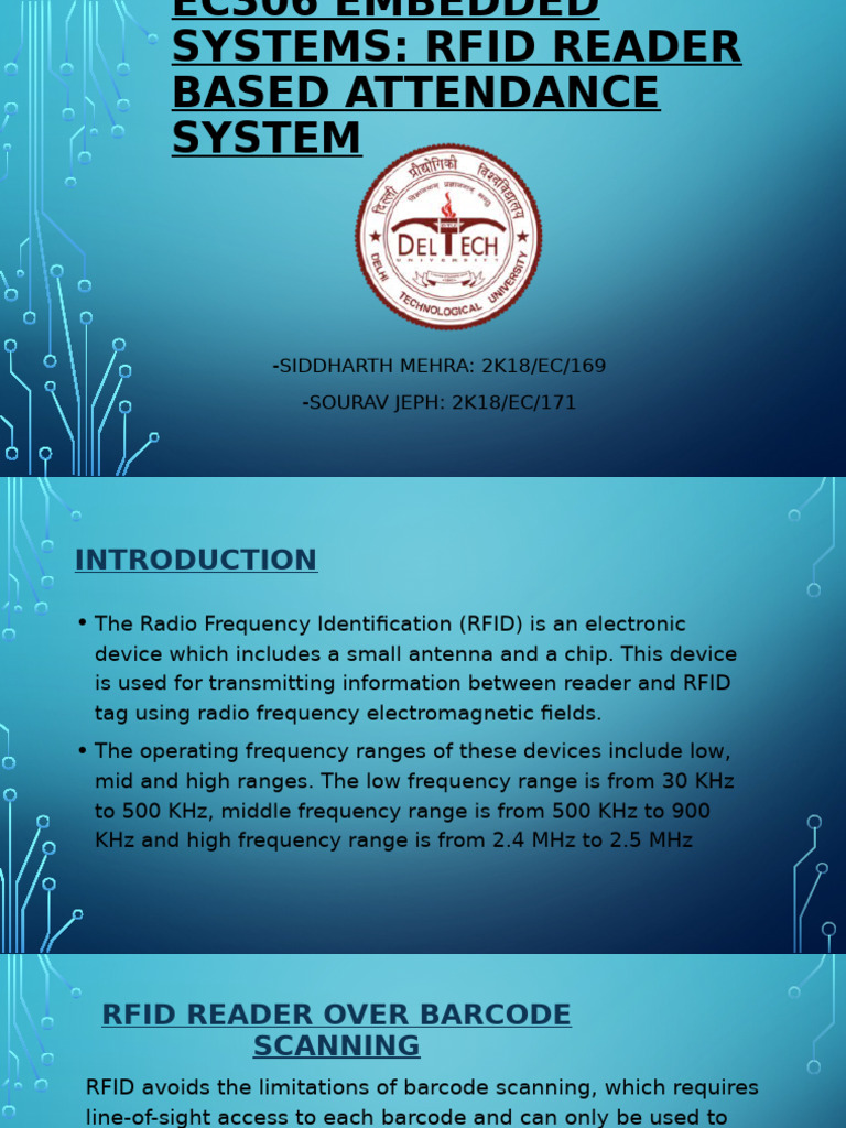 RFID Reader Attendance System Overview | PDF | Radio Frequency ...