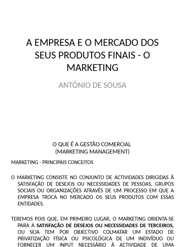 Gestão Comercial e Marketing Eficaz | PDF | Mercado (economia) | Marketing