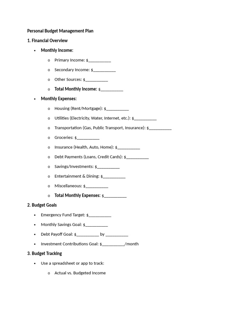 Personal Budget Management Guide | PDF