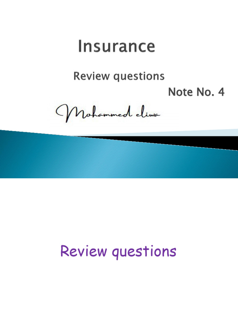 insurance note no.4 (theoretical MCQs) dr. M. Eliwa (1) | PDF | Debits ...