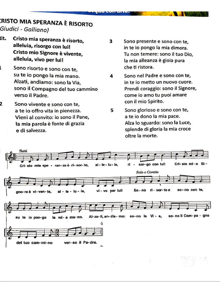 Cristo Mia Speranza è Risorto Pdf