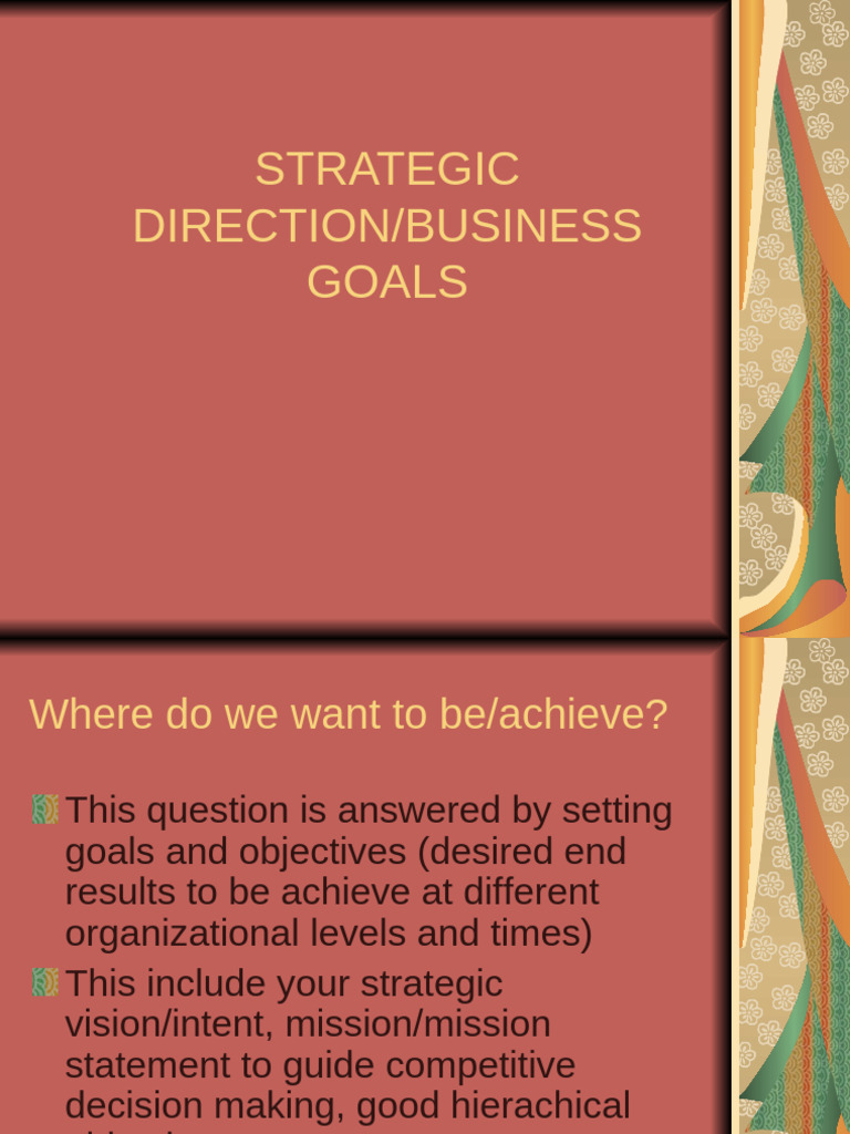Strategic Business Goals Framework | PDF | Goal | Motivation