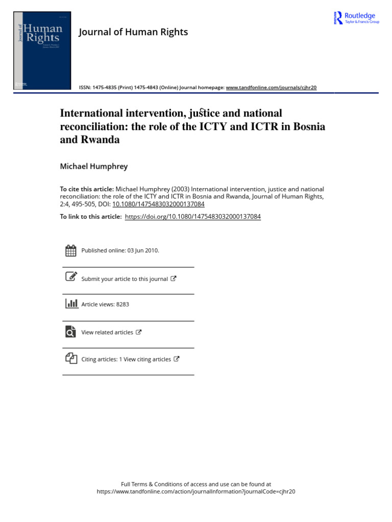 International Intervention Justice and National Reconciliation The Role ...