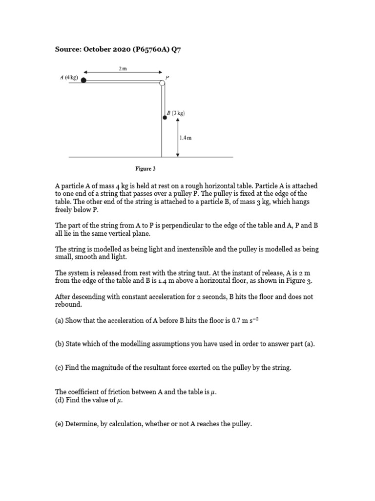 Dynamics of Connected Particles | PDF | Force | Mass