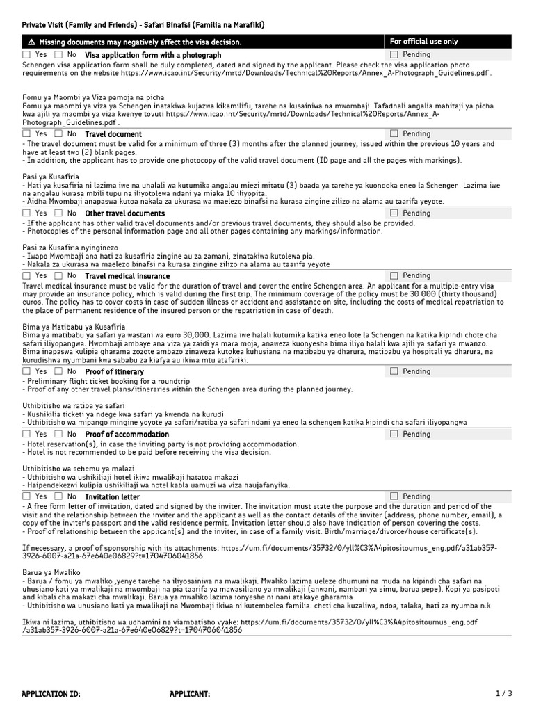 Visa Application Requirements for Tanzania | PDF | Social