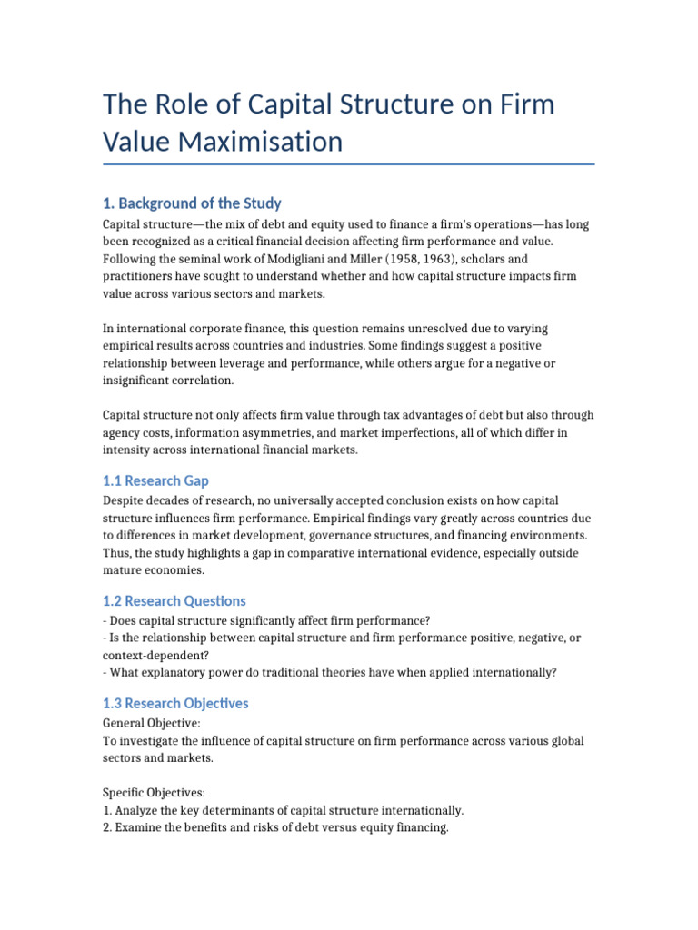 Capital Structure's Impact on Firm Value | PDF | Capital Structure ...