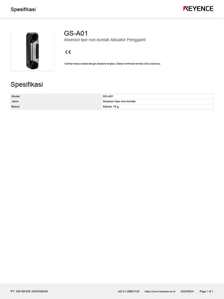 Spesifikasi Aksesori GS-A01 | PDF