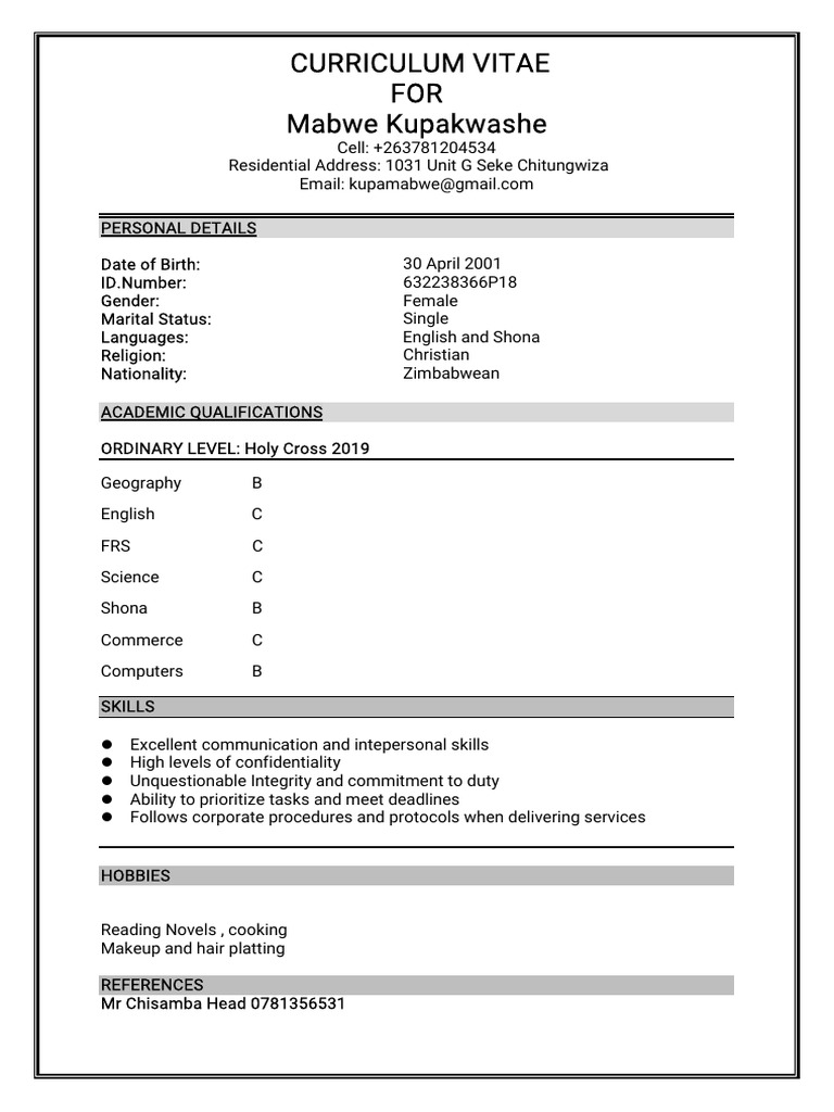 Kupa Printed CV | PDF