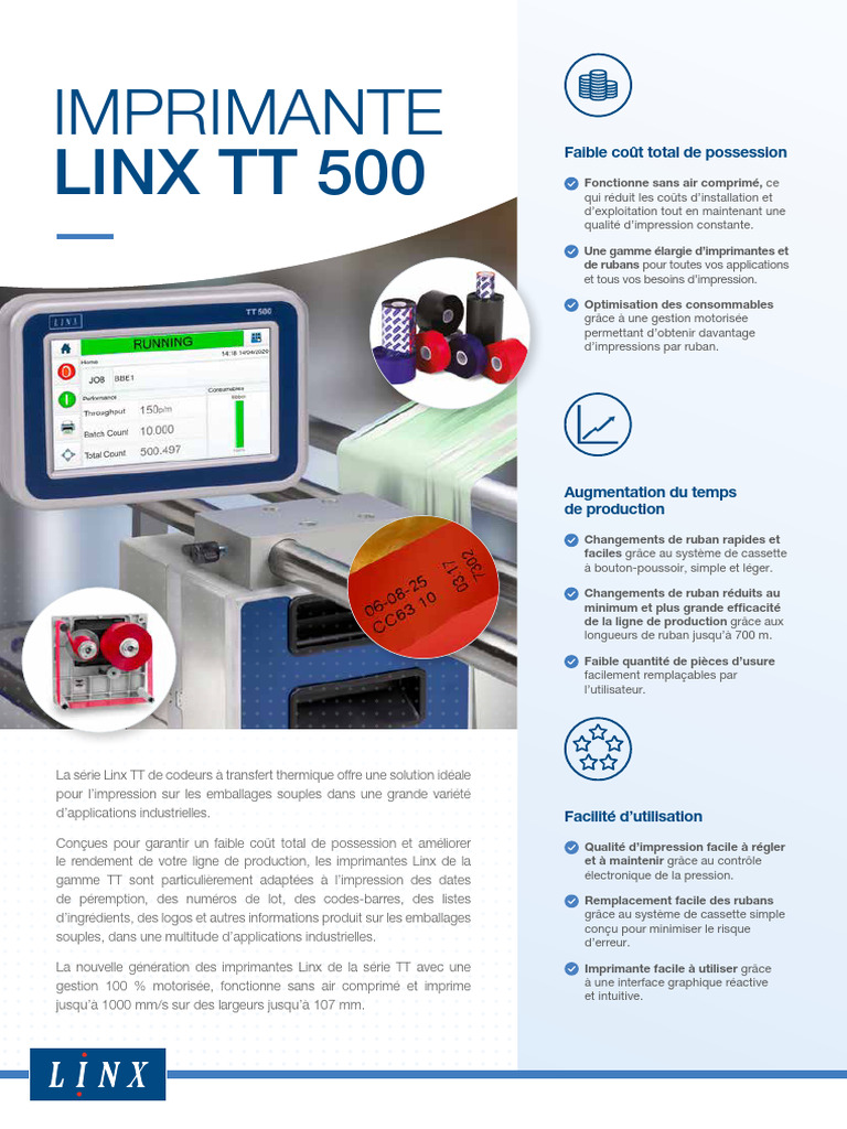 Imprimante Linx TT 500: Performance et Efficacité | PDF | Imprimante ...