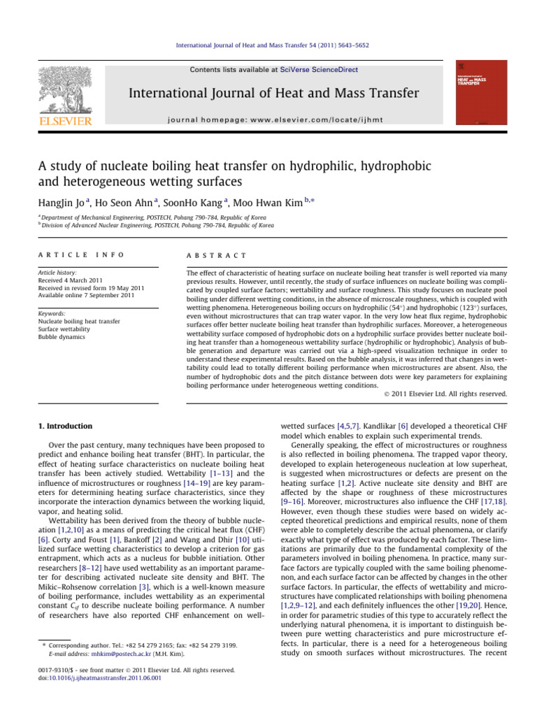Nucleate Boiling on Wetting Surfaces | PDF | Boiling | Wetting
