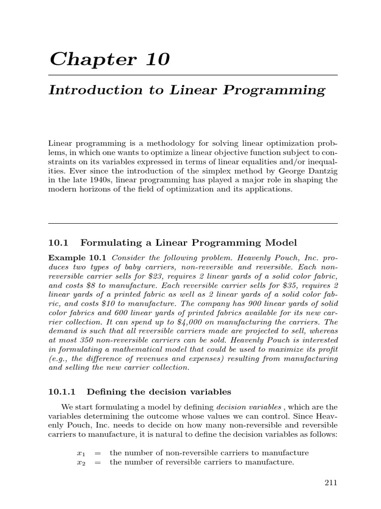Introduction to Linear Programming | PDF | Linear Programming ...