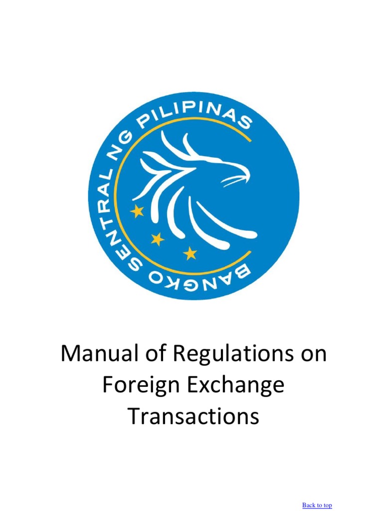 Manual For Regulation For Foreign Exchange Transactions | PDF | Foreign