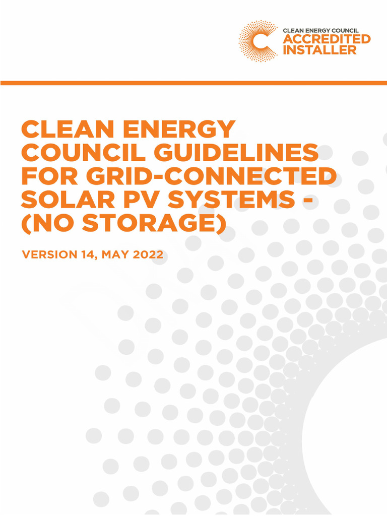 CEC Guidelines for Solar PV Installations | PDF | Photovoltaic System ...