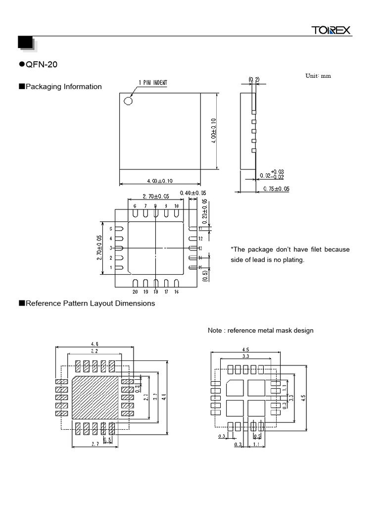 QFN-20 Packaging Dimensions Guide | PDF