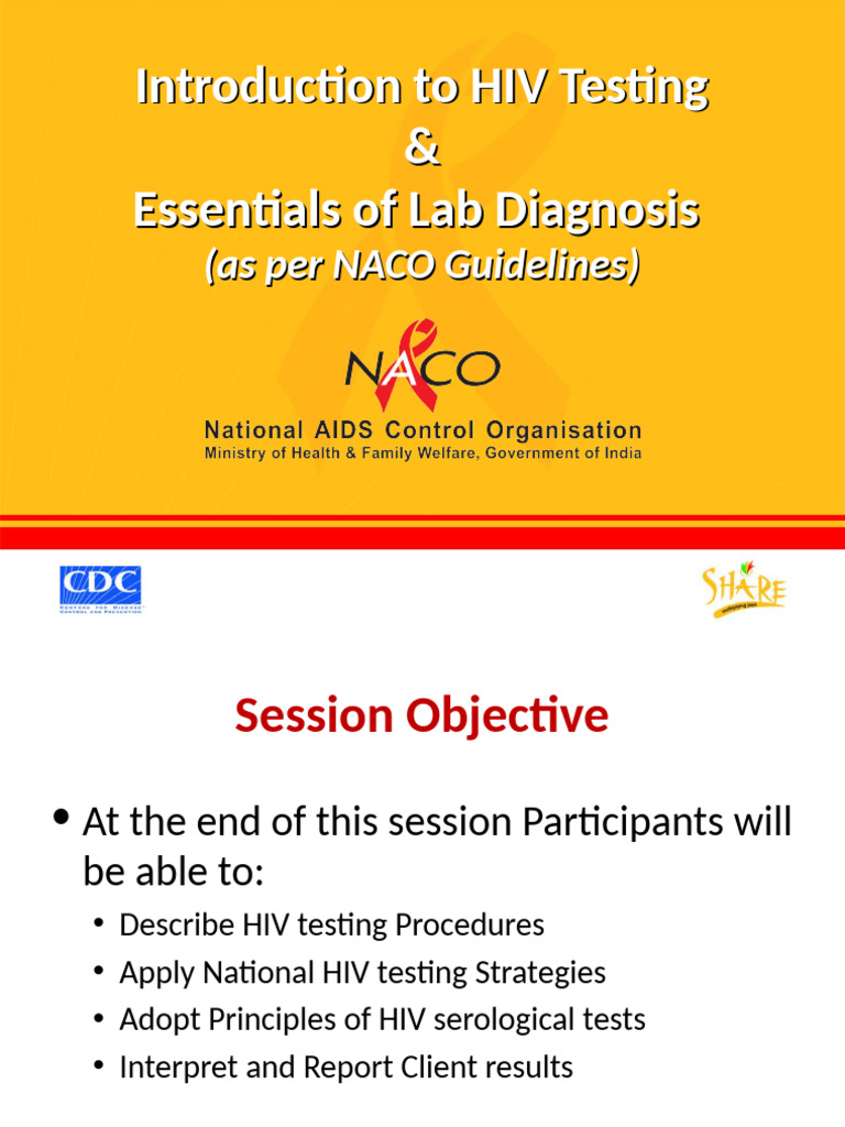 Session 2 - Introduction To HIV Testing - 20052016 | PDF | Diagnosis Of ...