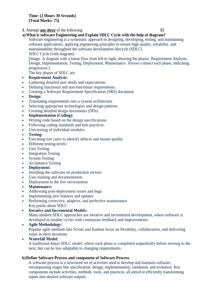 B.SC IT Software Engineering Question Paper Sets | PDF | Software ...