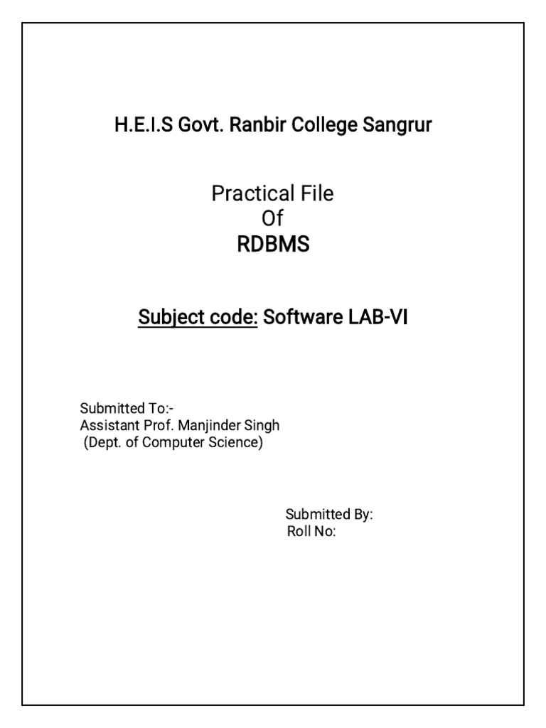 Front Rdbms | PDF