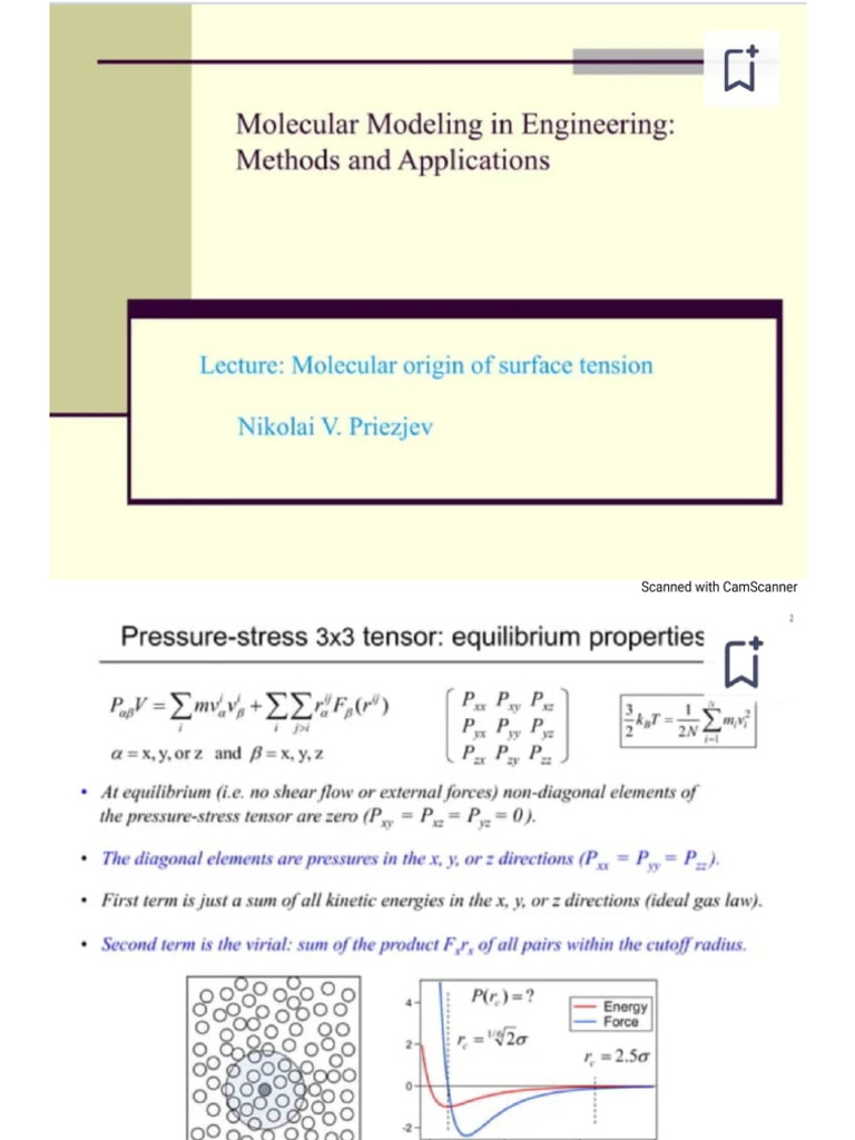 Molecular Origin of Surface Tension | PDF