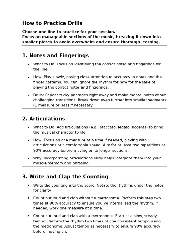 Effective Music Practice Drills Guide | PDF | Tempo | Rhythm
