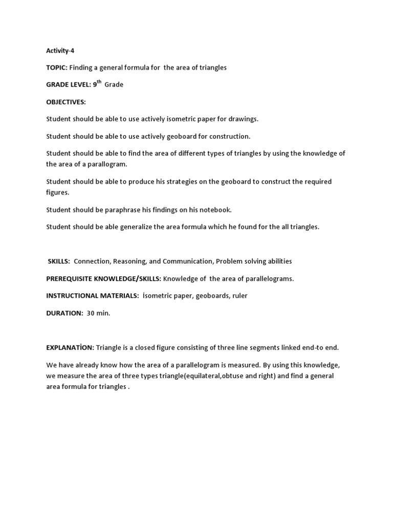 Activity 4 | PDF | Area | Triangle