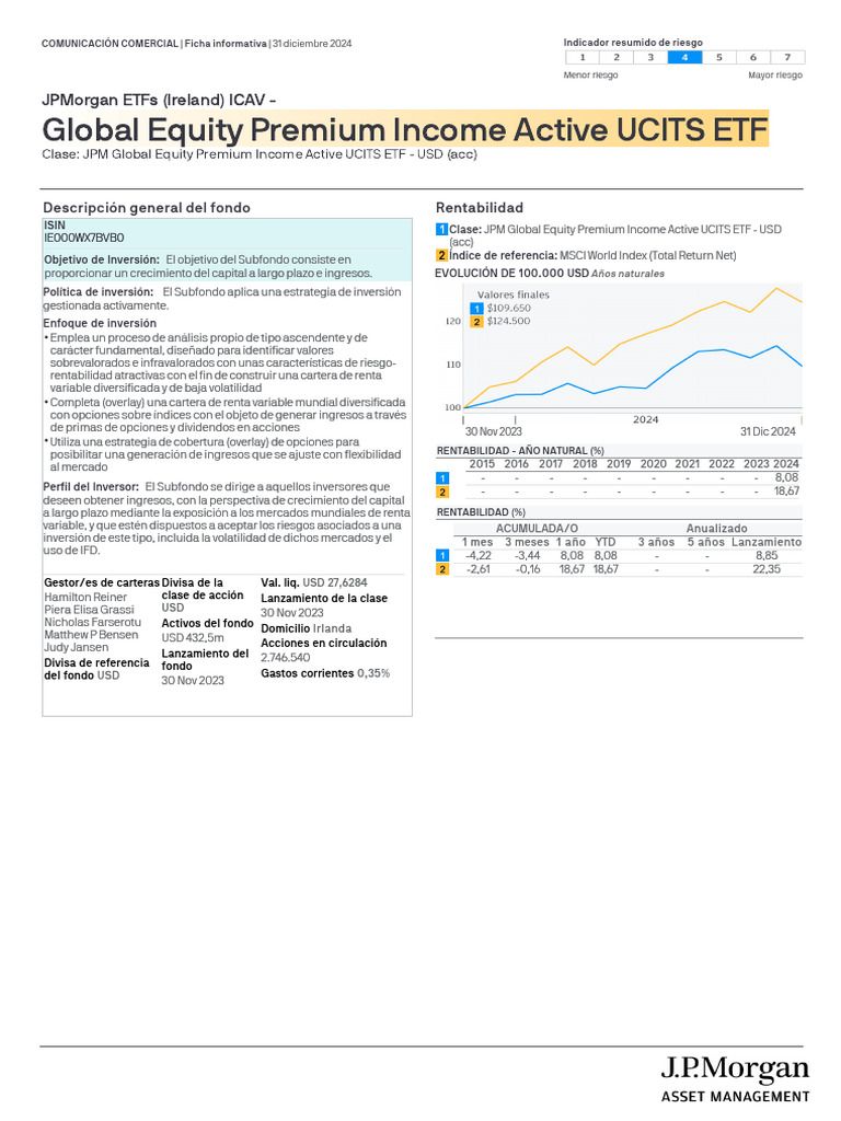JPM Global Equity Premium Income ETF | PDF | Fondo de inversion ...