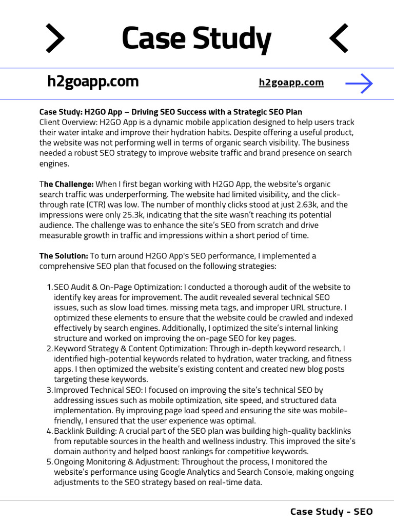 Case+Study+ +h2goapp - Com+ +english | PDF | Search Engine Optimization ...