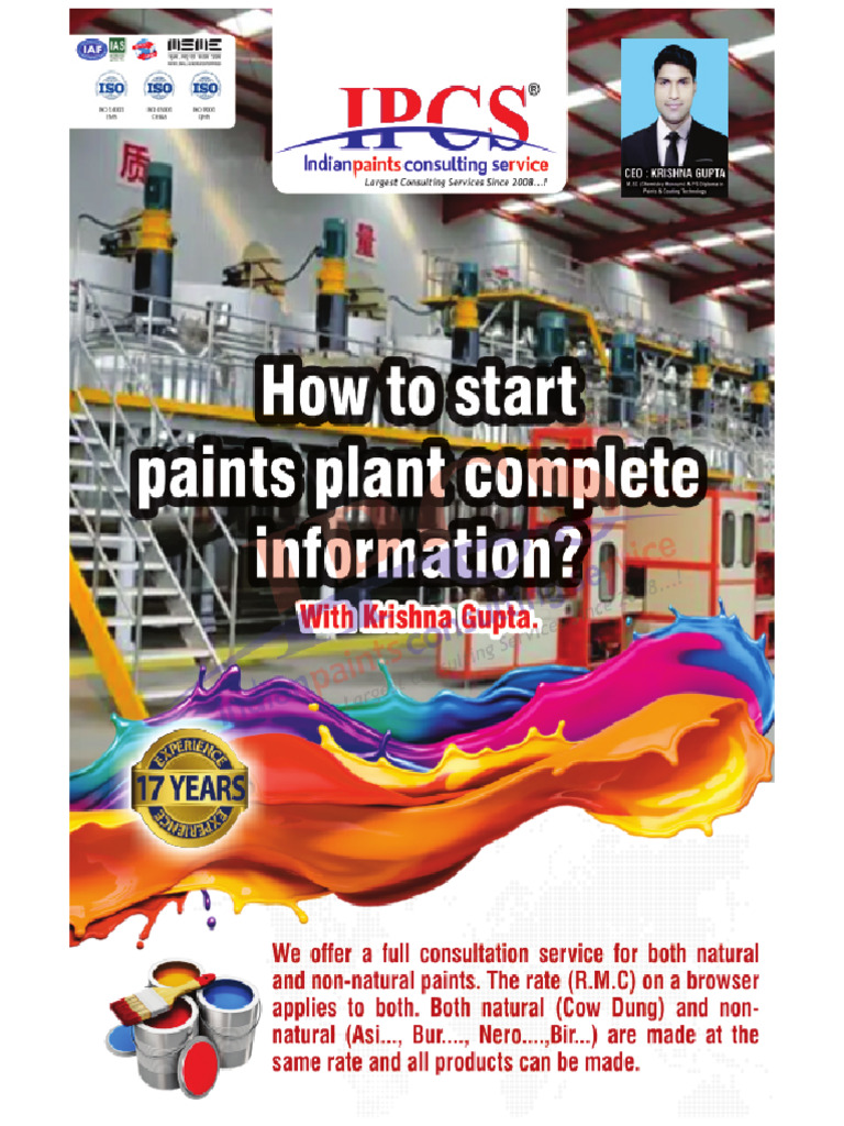 Information Prior To Paint Manufacturing, by I.P.C.S | PDF