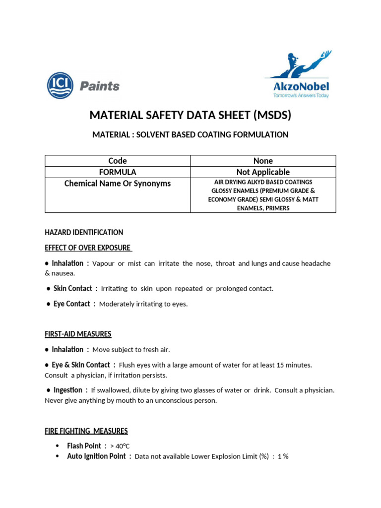 Solvent-Based Coating Safety Guide | PDF | Water | Fires