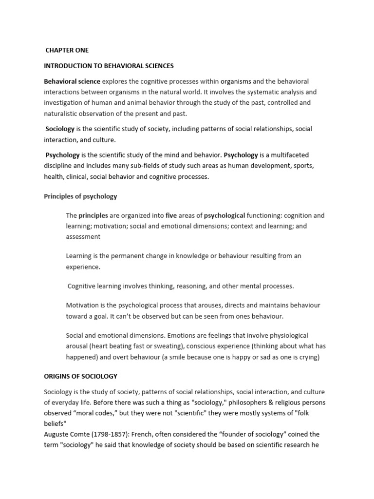 Introduction to Behavioral Sciences | PDF | Genetics | Nature Versus ...