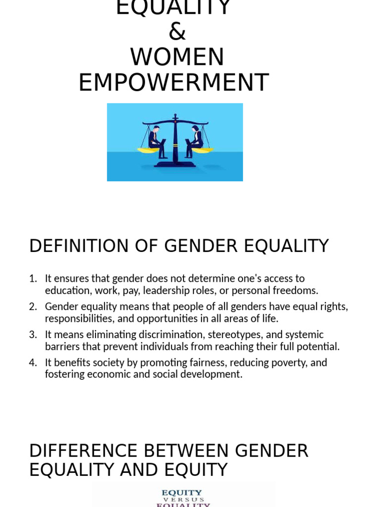 Understanding Gender Equality & Empowerment | PDF | Gender Studies ...