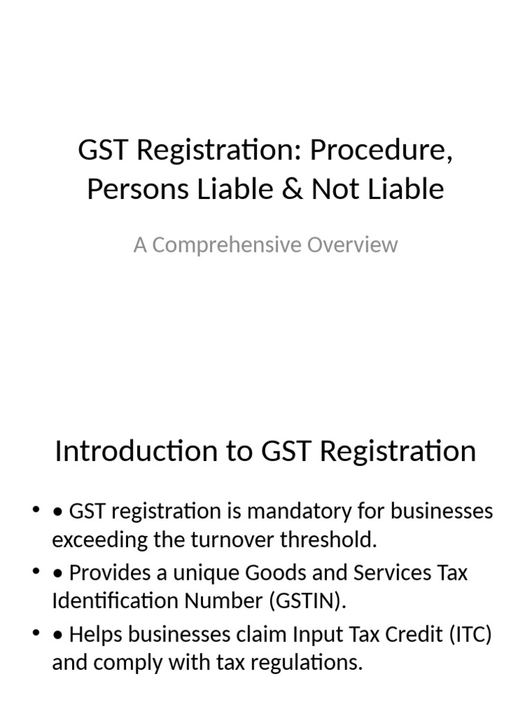 GST Registration Procedure Overview | PDF