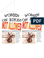 Occupy Bikes.women on Bikes Not Allowed.flyer