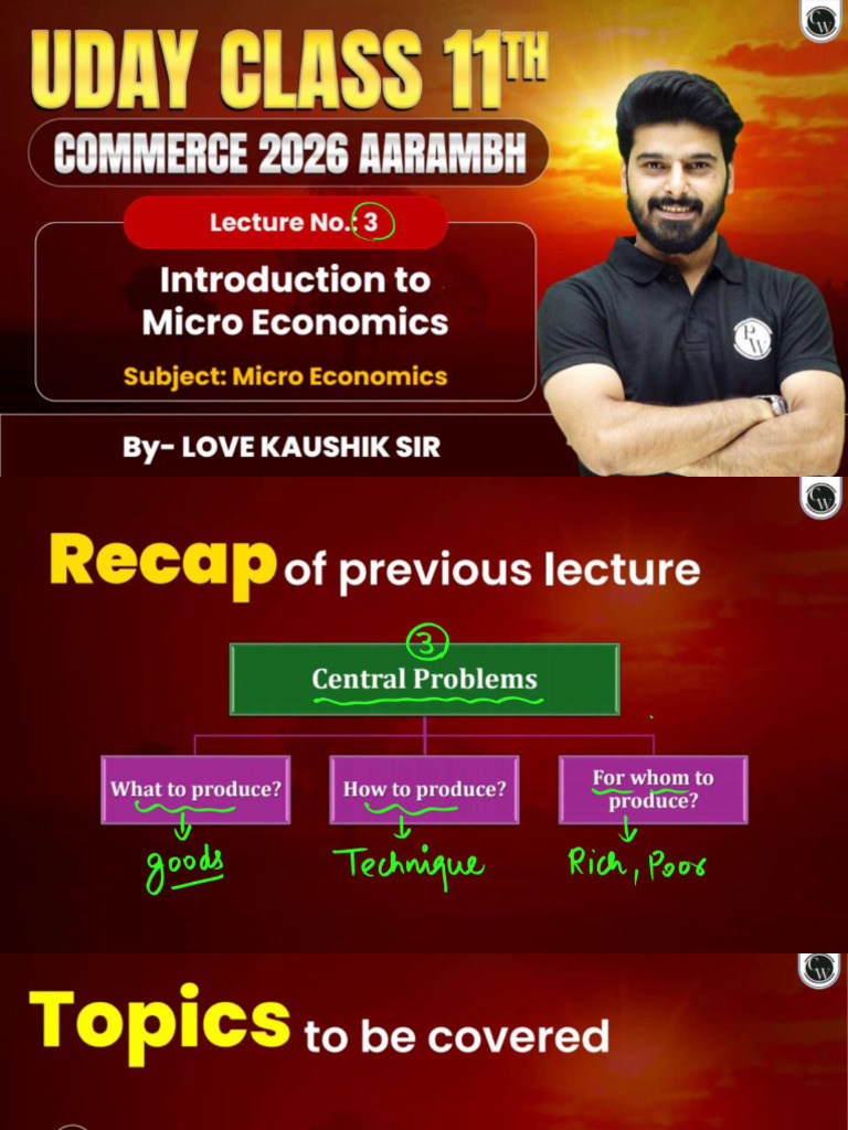 Introducction Micro Economics 03 Class Notes Pdf
