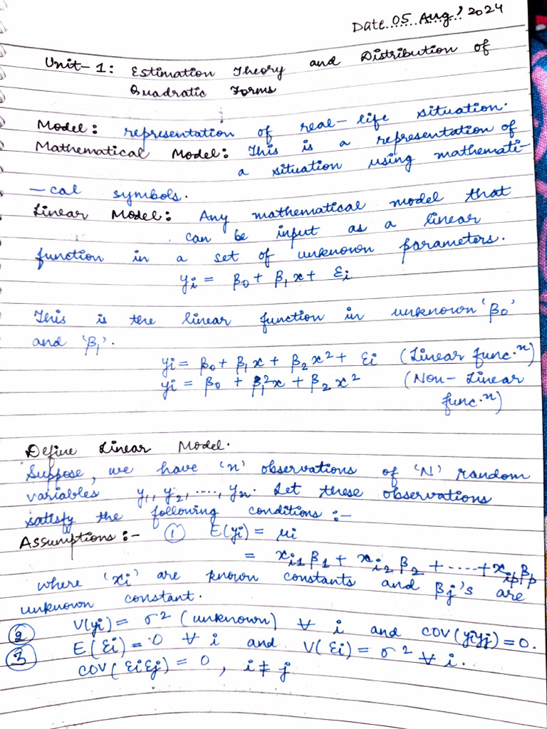 Linear Models Sem 5 Unit 1 Pdf