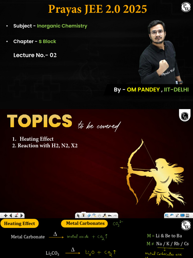 S-Block 02 Class Notes Prayas JEE 2.0 2025 PDF | PDF | Sodium | Magnesium