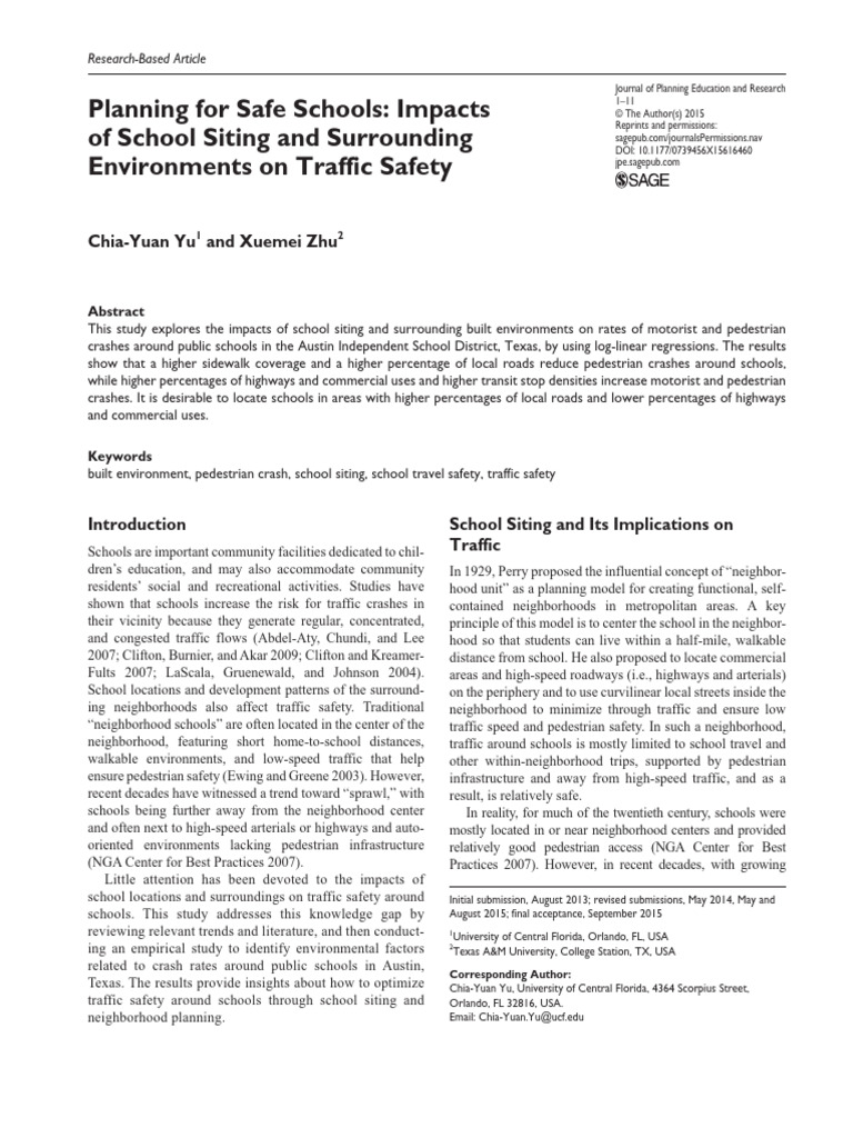 Planningfor Safe Schools | PDF | Traffic | Road Traffic Safety