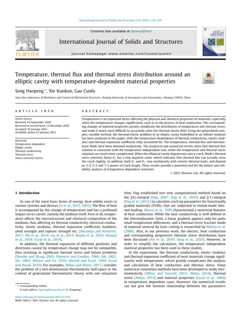 Temperature-Thermal Flux and Thermal Stress Distribution | PDF ...