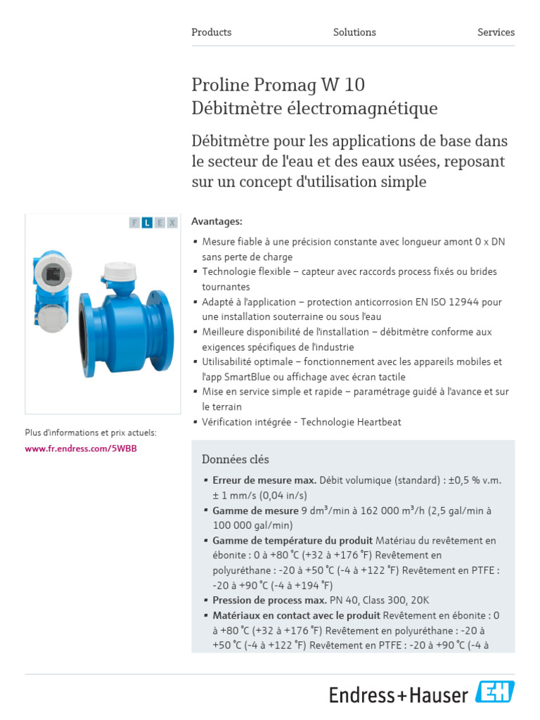 Débitmètre Promag W 10 Endress+Hauser | PDF
