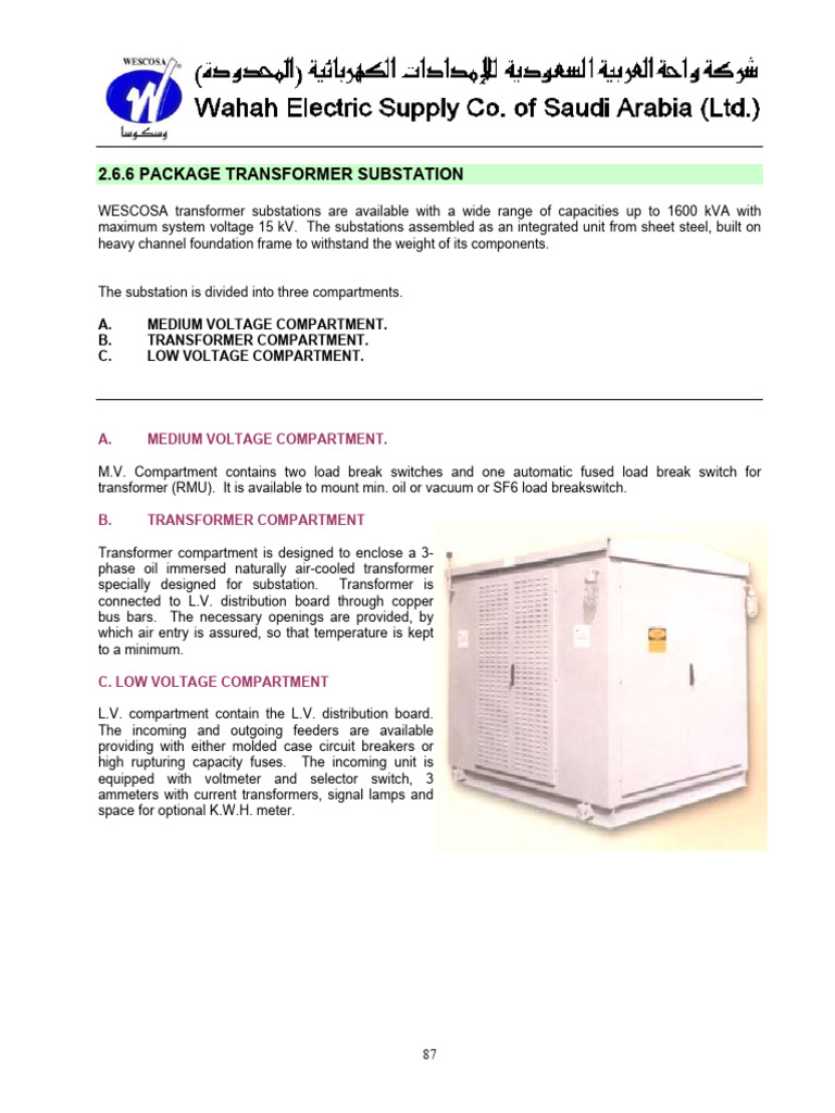 WESCOSA Transformer Substation Overview | PDF