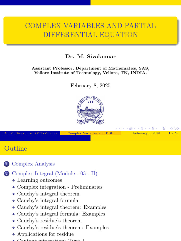 Complex Variables and PDE Overview | PDF | Complex Analysis | Integral