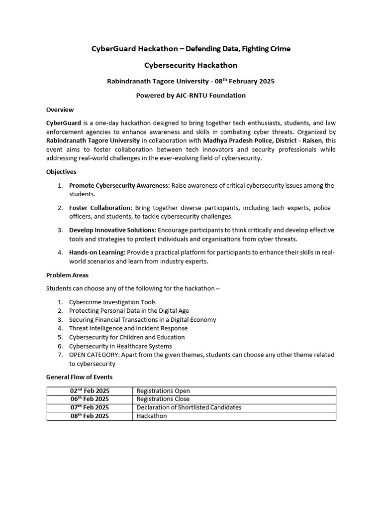 CyberGuard Hackathon 2025: Combat Cybercrime | PDF | Computer Security ...