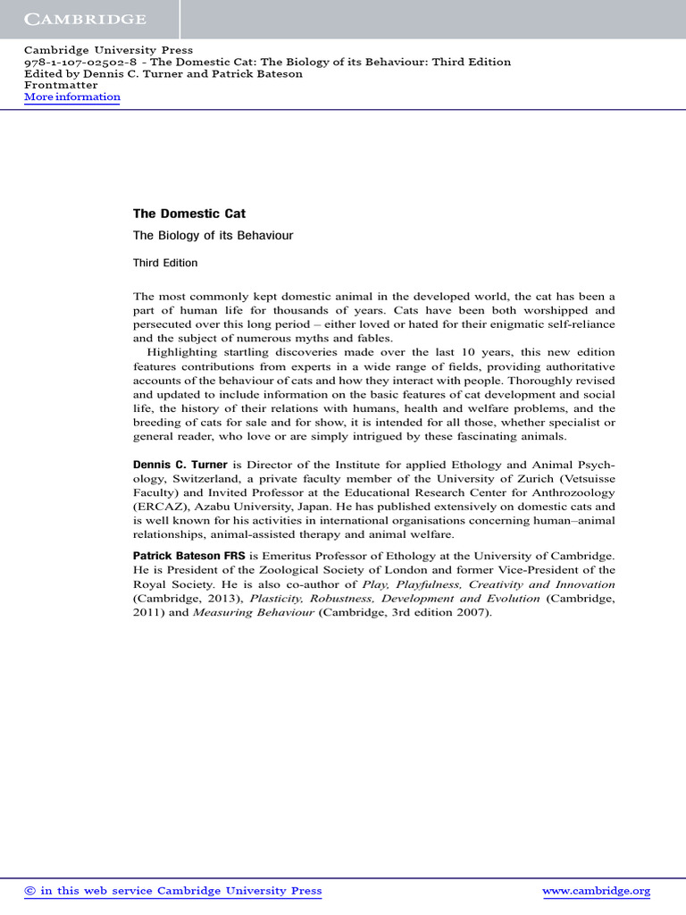 Understanding Domestic Cat Behavior | PDF | Ethology ...