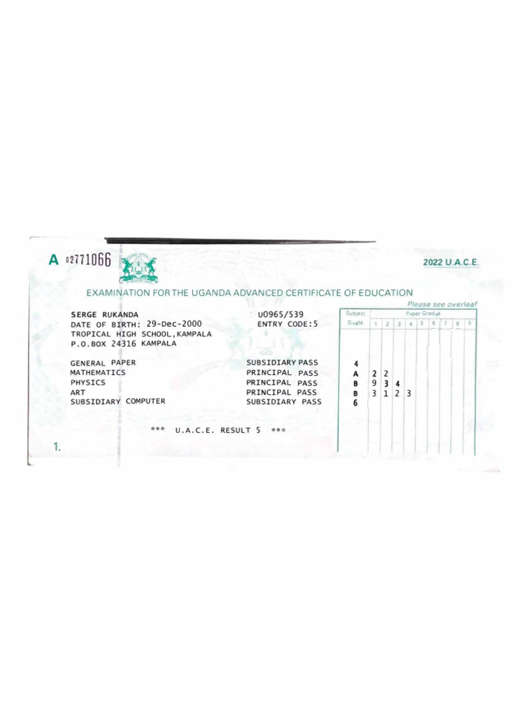 U.A.C.E. 2022 Exam Results Summary | PDF
