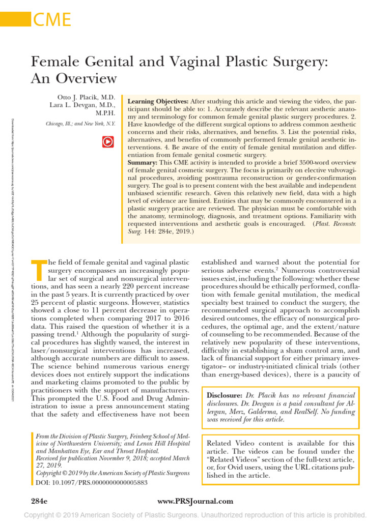 Female Genital and Vaginal Plastic Surgery An.42 | PDF | Labia | Clitoris