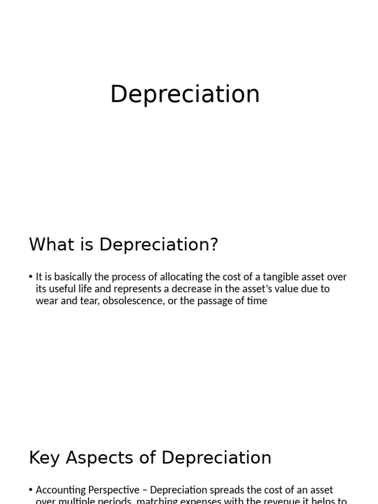 Depreciation Introduction | PDF | Depreciation | Book Value