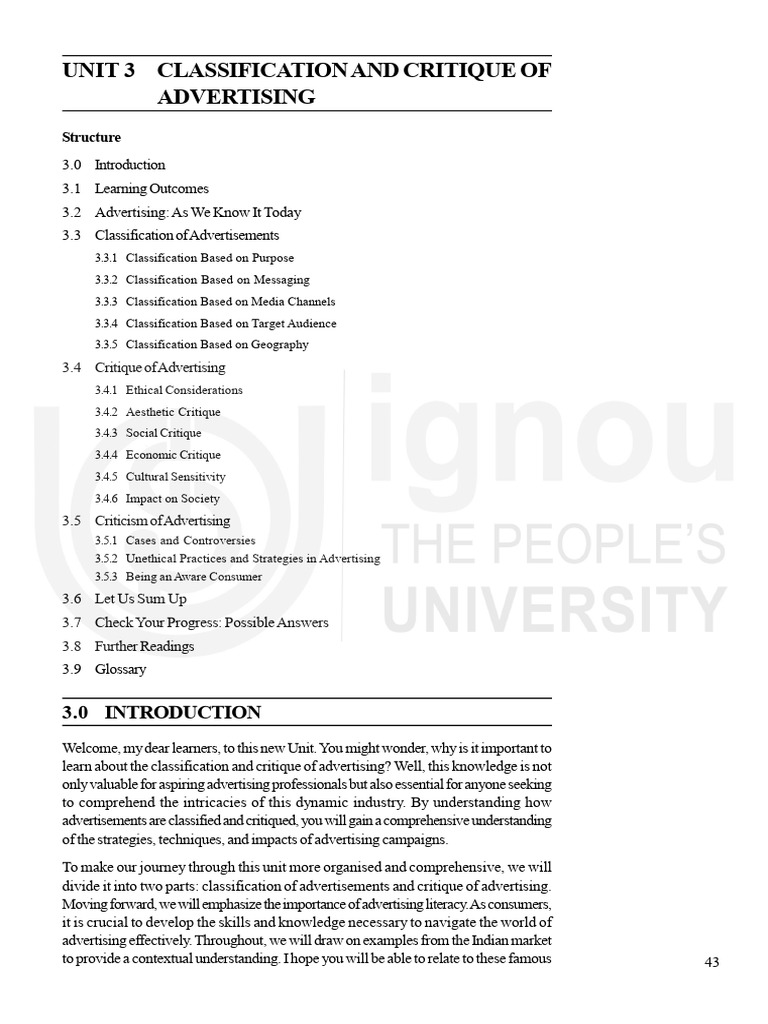 Advertising Classification and Critique Guide | PDF | Advertising ...