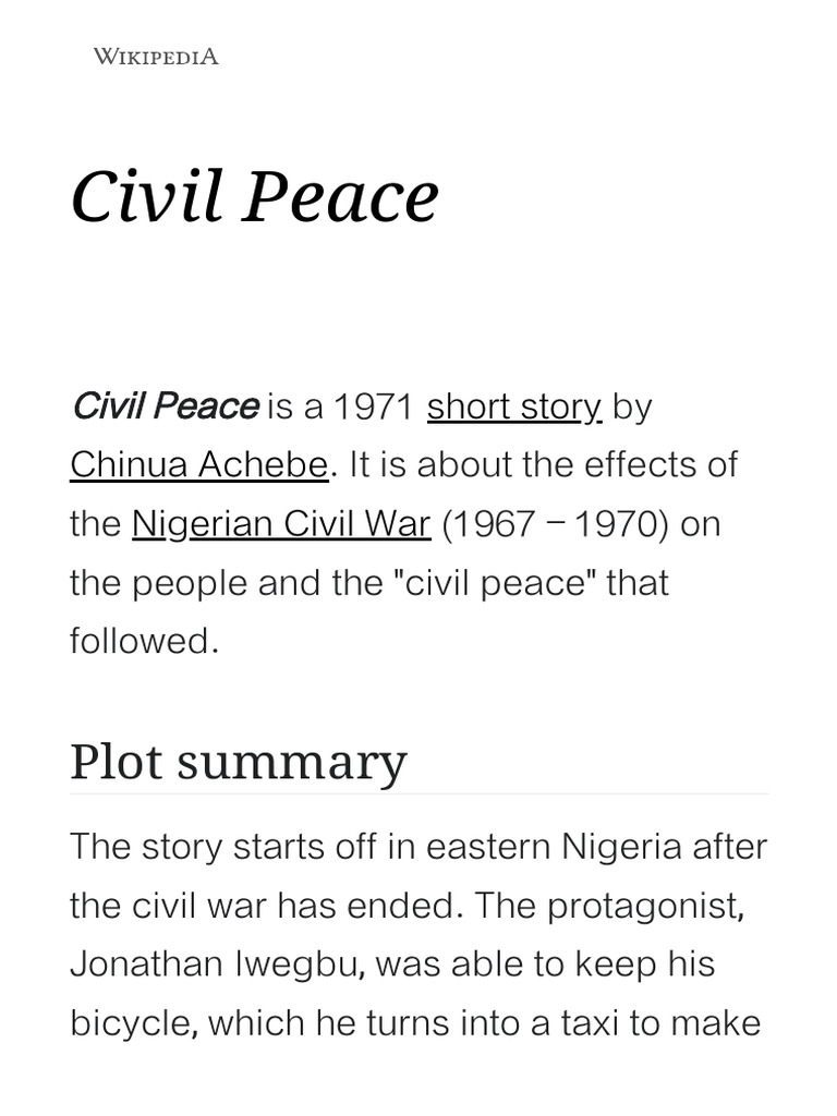 Civil Peace - Wikipedia | PDF