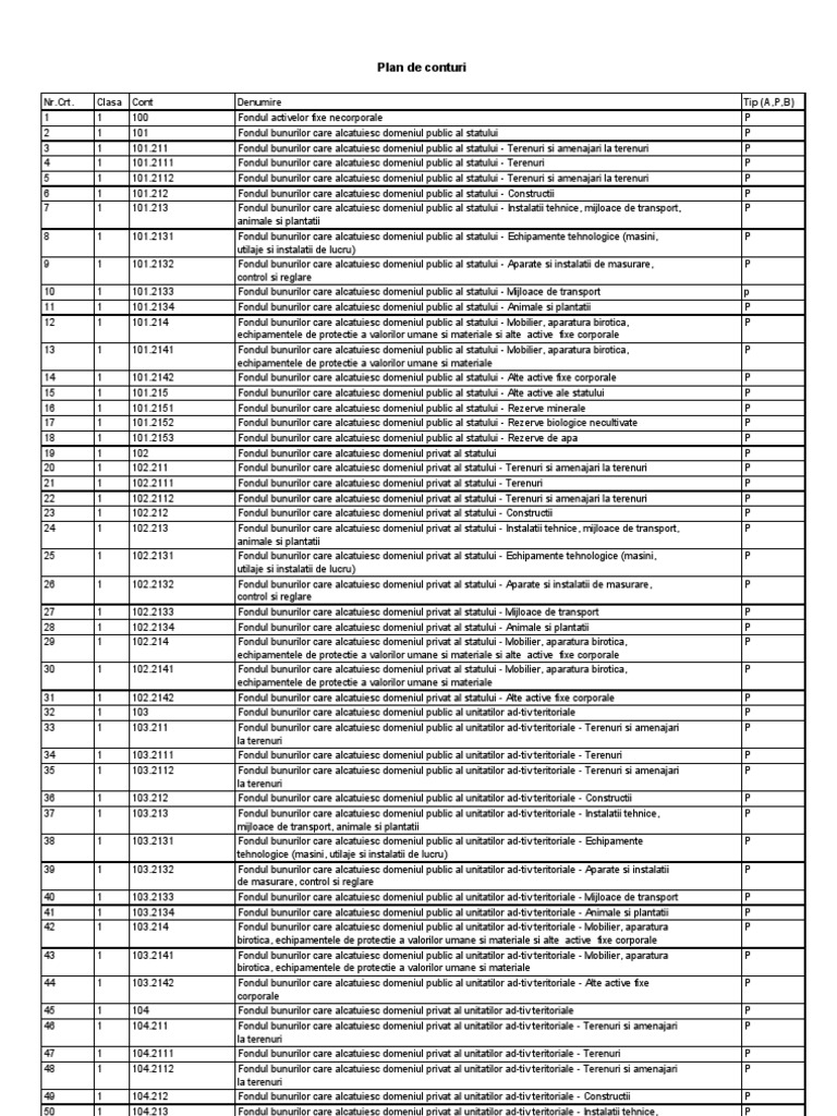 Plan Conturi General | PDF