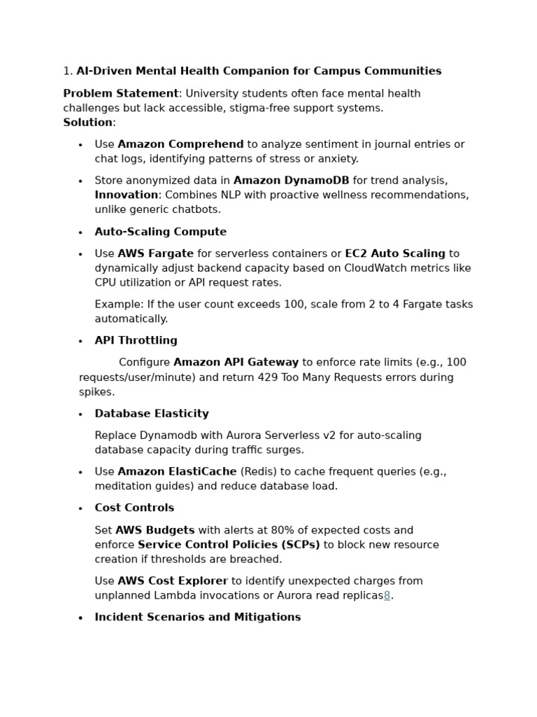 AI Mental Health Support for Students | PDF | Amazon Web Services ...