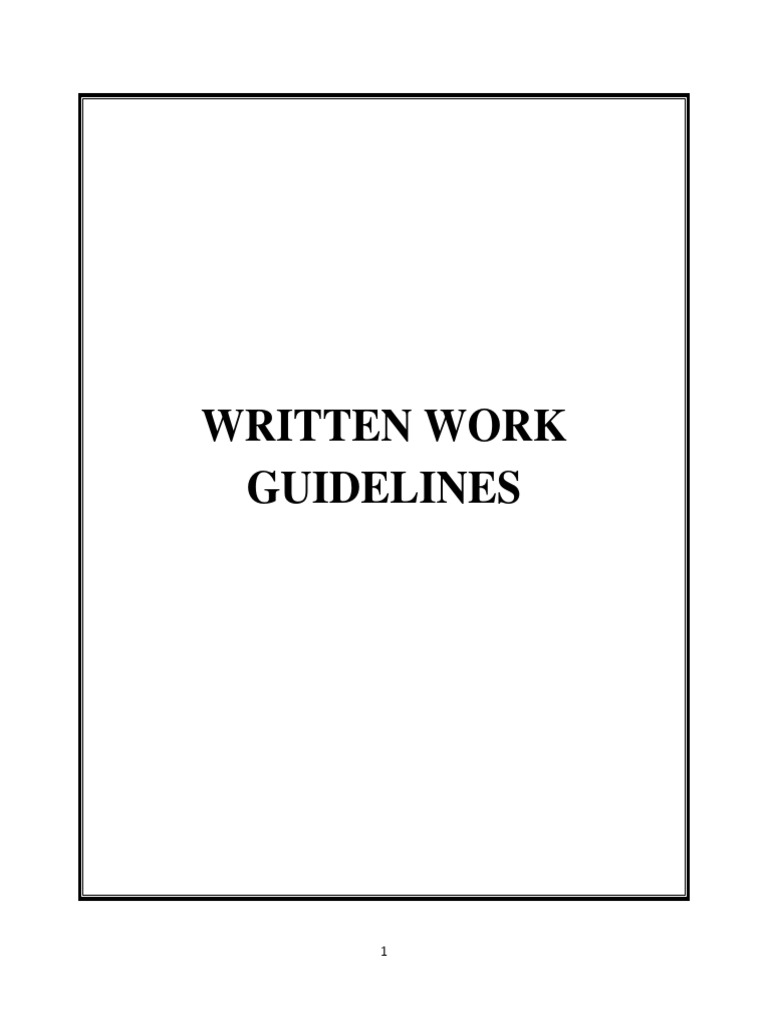 Leb Written Work Guidelines | PDF | Essays | Idea